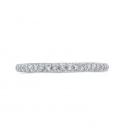 Shah Luxury 14K White Gold Round Diamond Half-Eternity Wedding Band