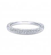 Gabriel & Co. 14k White Gold Victorian Diamond Wedding Band
