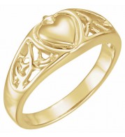 14K Yellow Heart Ring