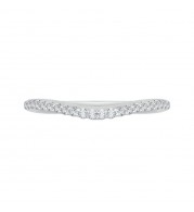 Shah Luxury 14K White Gold Round Diamond Wedding Band