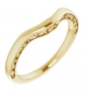 14K Yellow Floral Matching Band