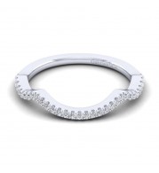 Gabriel & Co. 14k White Gold Contemporary Curved Wedding Band