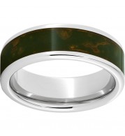 Serinium Pipe Cut Band with Green Patina Copper Inlay