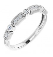 14K White 1/10 CTW Diamond Stackable Ring