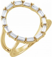 14K Yellow 1/2 CTW Diamond Negative Space Ring