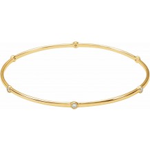 14K Yellow  1/4 CTW Diamond Bezel-Set Bangle 8 Bracelet