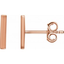 14K Rose Vertical Bar Earrings