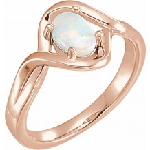 14K Rose Opal Freeform Ring