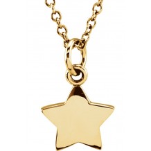 14K Yellow Tiny Poshu00ae Star 16-18 Necklace