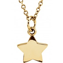 14K Yellow Tiny Poshu00ae Star 16-18 Necklace