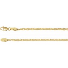 14K Yellow 2.5 mm Diamond-Cut Cable 7 Chain