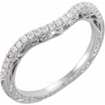 14K White 1/6 CTW Diamond Matching Band