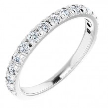 14K White 1/2 CTW Diamond French-Set Anniversary Band