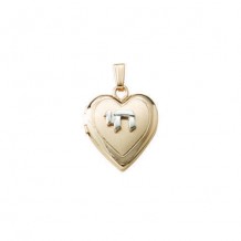 14K Two Tone Pantograph Chai Heart Child's Locket