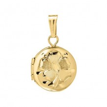 14K Yellow Gold engraved Round Child's Locket