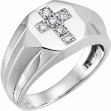 14K White 1/3 CTW Diamond Men's Ring