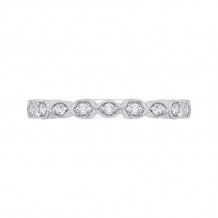 Shah Luxury 14K White Gold Round Diamond Wedding Band