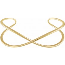 14K Yellow Criss-Cross Cuff 7 Bracelet