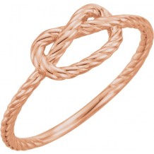 14K Rose Rope Knot Ring