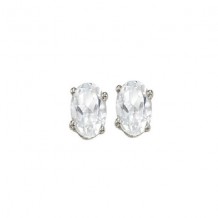 Gems One 14Kt White Gold White Topaz (1 Ctw) Earring