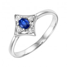 Gems One 14Kt White Gold Diamond (1/20Ctw) & Sapphire (1/6 Ctw) Ring