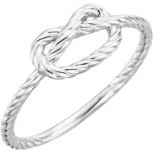 14K White Rope Knot Ring