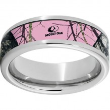 Serinium Pipe Cut Band with Mossy Oak Pink Break-Up Inlay
