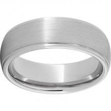 Serinium Domed Band with Grooved Edges and Satin Finish