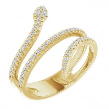 14K Yellow 1/3 CTW Diamond Snake Ring