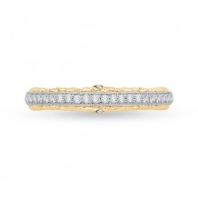 Shah Luxury 18k Two-Tone Gold Diamond Carizza  Wedding Band