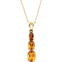 14K Yellow Three-Stone Citrine 18 Necklace