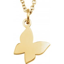 14K Yellow Tiny Poshu00ae Butterfly 16-18 Necklace