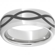 Serinium Beveled Edge Band with Infinity Laser Engraving