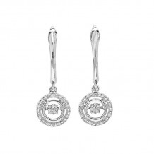 Gems One Silver (SLV 995) & Diamonds Stunning Fashion Earrings - 1/10 ctw