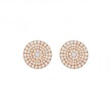 Henri Daussi 18k Rose Gold Diamond Stud Earrings