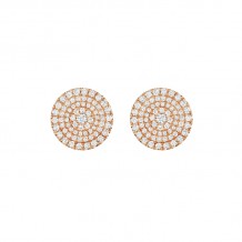 Henri Daussi 18k Rose Gold Diamond Stud Earrings