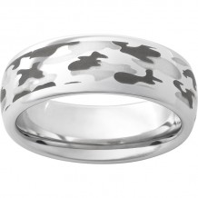 Serinium Domed Band with a 6mm Wide Camo Laser Engraving