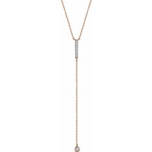 14K Rose 1/8 CTW Diamond Bar Y 16-18 Necklace