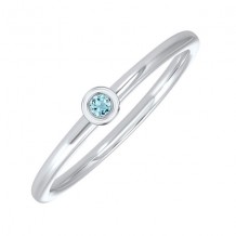 Gems One 10Kt White Gold Aquamarine (1/20 Ctw) Ring