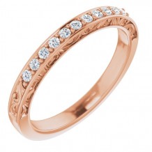 14K Rose 1/6 CTW Diamond Matching Band