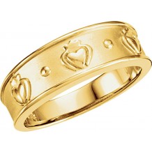 14K Yellow 8.25 mm Claddagh Ring Size 11