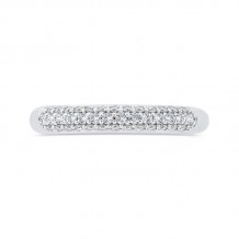 Shah Luxury 14K White Gold Three Row Diamond Wedding Band