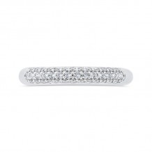 Shah Luxury 14K White Gold Three Row Diamond Wedding Band