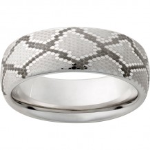 Serinium Domed Band with Snake Laser Engraving
