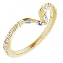 14K Yellow 1/4 CTW Diamond French-Set Matching Band