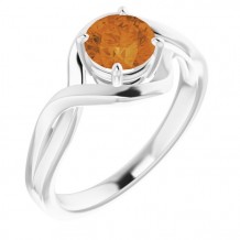 14K White Citrine Ring