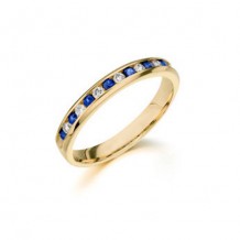 Camelot 14k White Gold Diamond and Sapphire Vivid Wedding Band