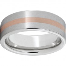 Serinium Pipe Cut Band with 14K Rose Gold Inlay