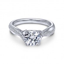 Gabriel & Co. 14k White Gold Contemporary Twisted Engagement Ring