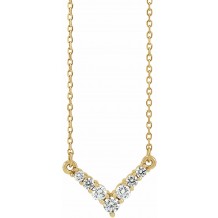 14K Yellow 1/3 CTW Diamond V 16-18 Necklace